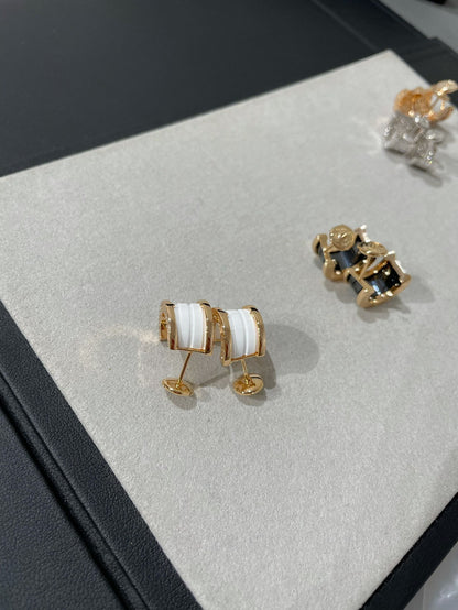 [ROYAL]ZERO 1 PINK GOLD CERAMIC EARRINGS