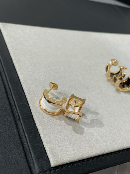 [ROYAL]ZERO 1 PINK GOLD CERAMIC EARRINGS