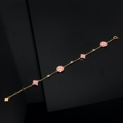 [LUXE]Armband aus rosa Gold mit Stern- und Sonnenmotiv, 4 Motive 