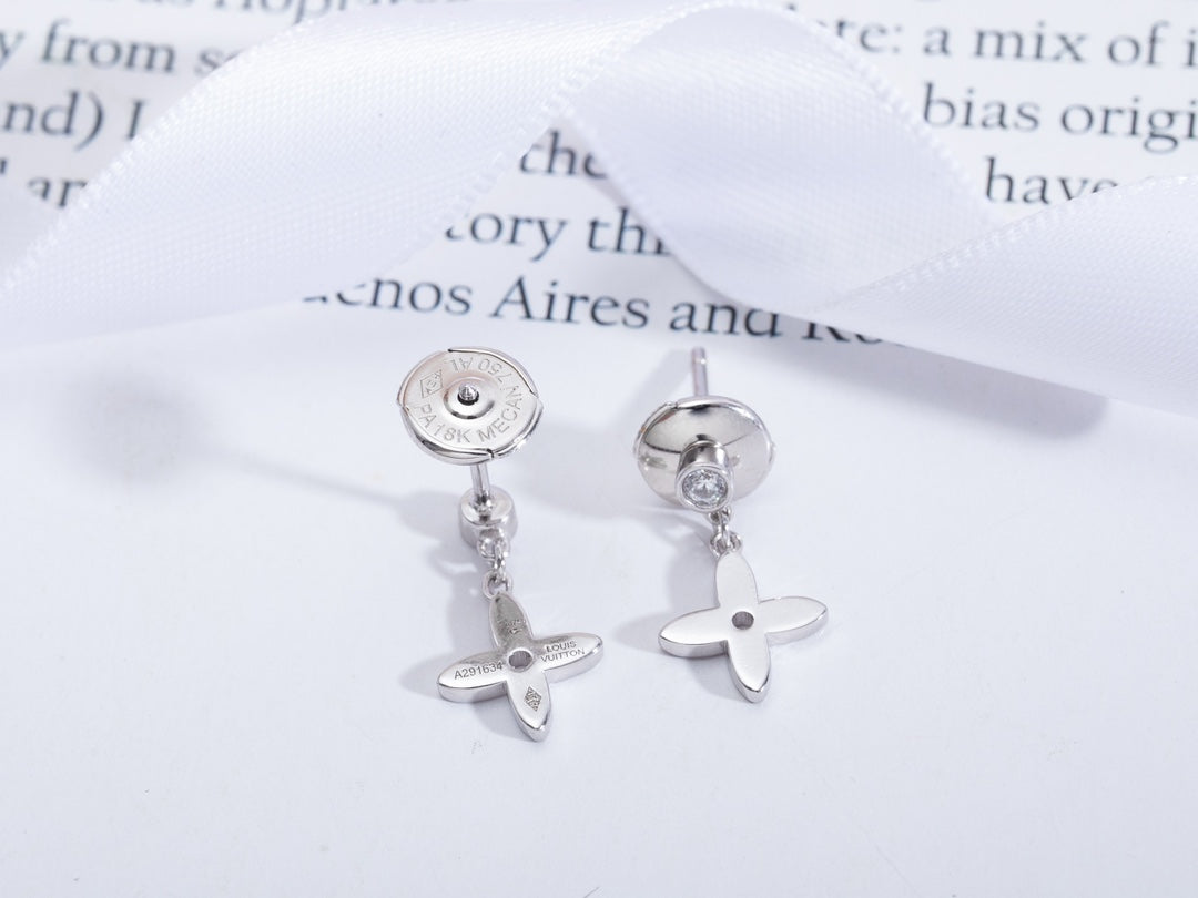 [ROYAL]VIDYLLE SILVER DIAMOND MINI DROP EARRINGS