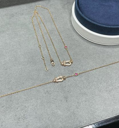 [ROYAL]FORCE 10 DIAMOND PINK GOLD NECKLACE