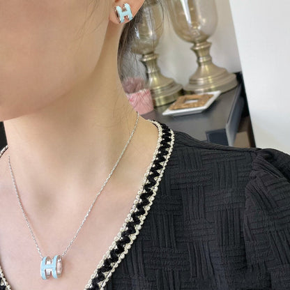 [ROYAL]POP H SKY BLUE NECKLACE