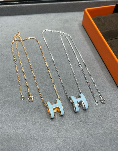 [ROYAL]POP H SKY BLUE NECKLACE