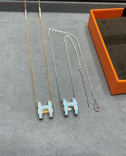 [ROYAL]POP H SKY BLUE NECKLACE