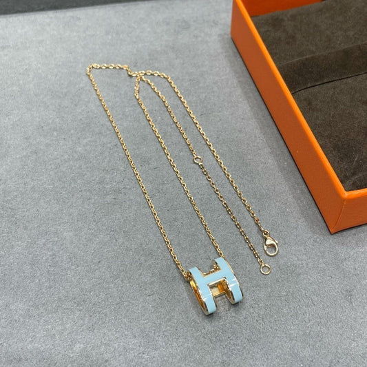 [ROYAL]POP H SKY BLUE NECKLACE