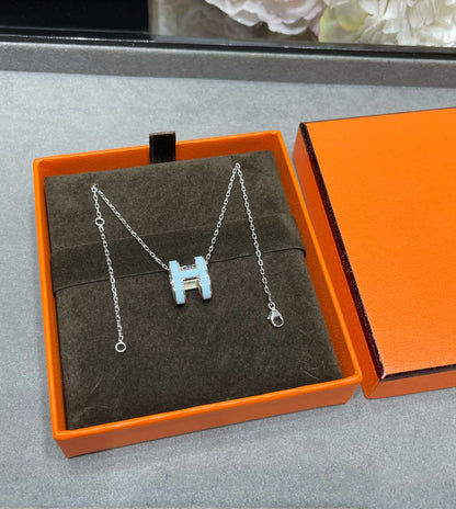 [ROYAL]POP H SKY BLUE NECKLACE