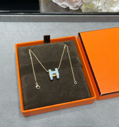 [ROYAL]POP H SKY BLUE NECKLACE