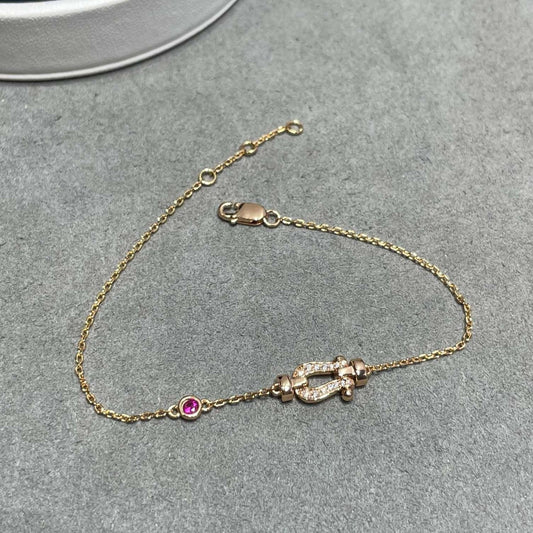 [ROYAL]FORCE 10 DIAMOND CHAIN LINK PINK GOLD BRACELET