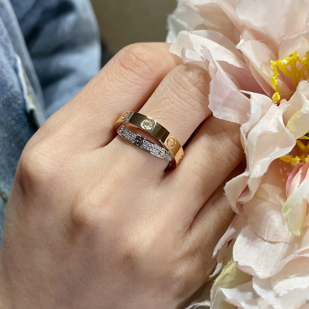 [LUXE]LOVE ROSÉGOLD SILBER DIAMANT DOPPELRING