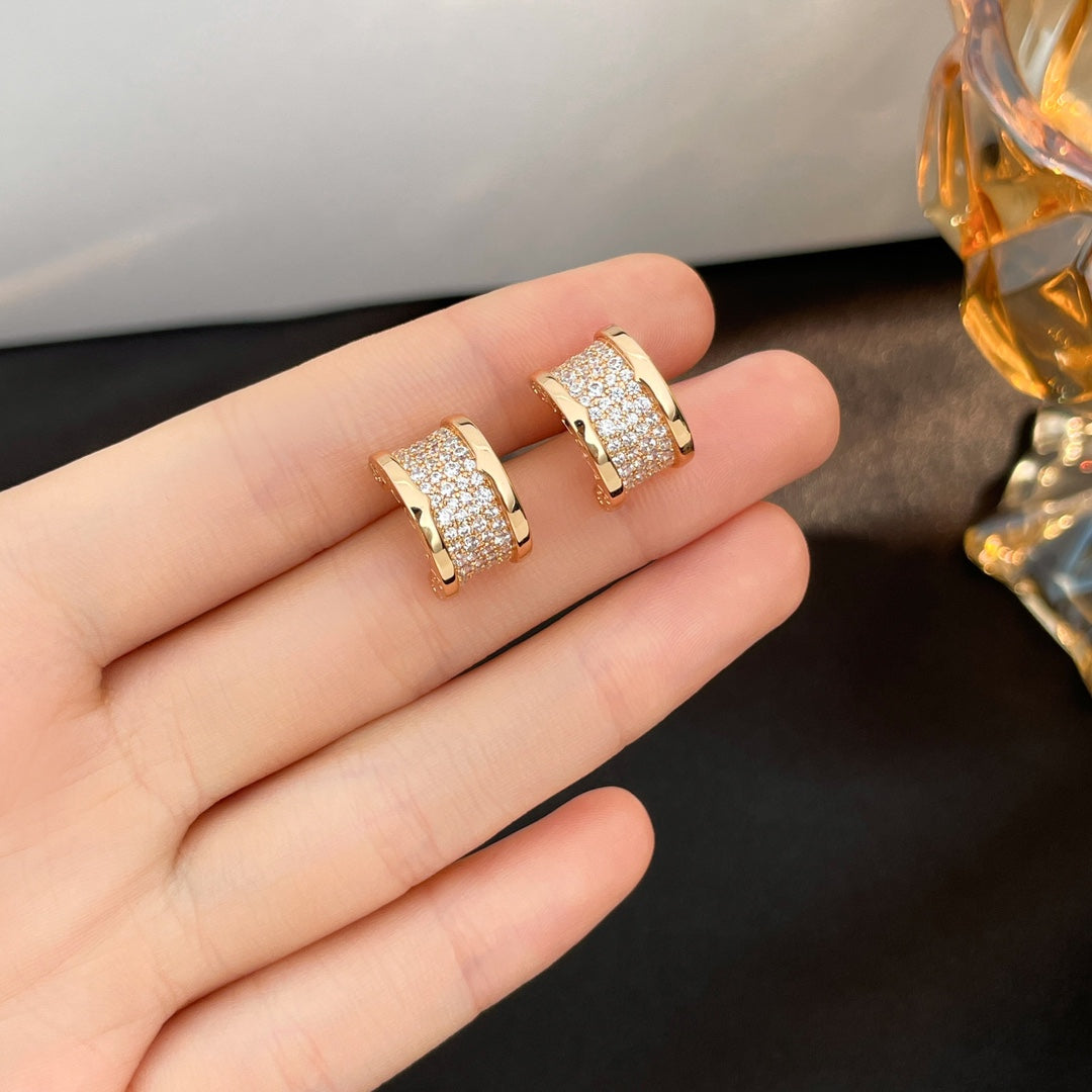 [ROYAL]ZERO 1 DIAMOND PAVED EARRINGS