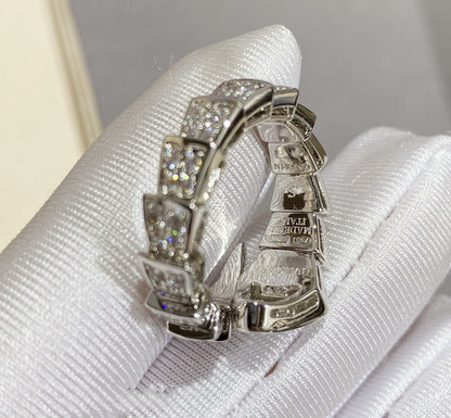 [ROYAL]SERPENTI LARGE RING SILVER DIAMOND PAVED