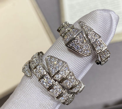 [ROYAL]SERPENTI LARGE RING SILVER DIAMOND PAVED