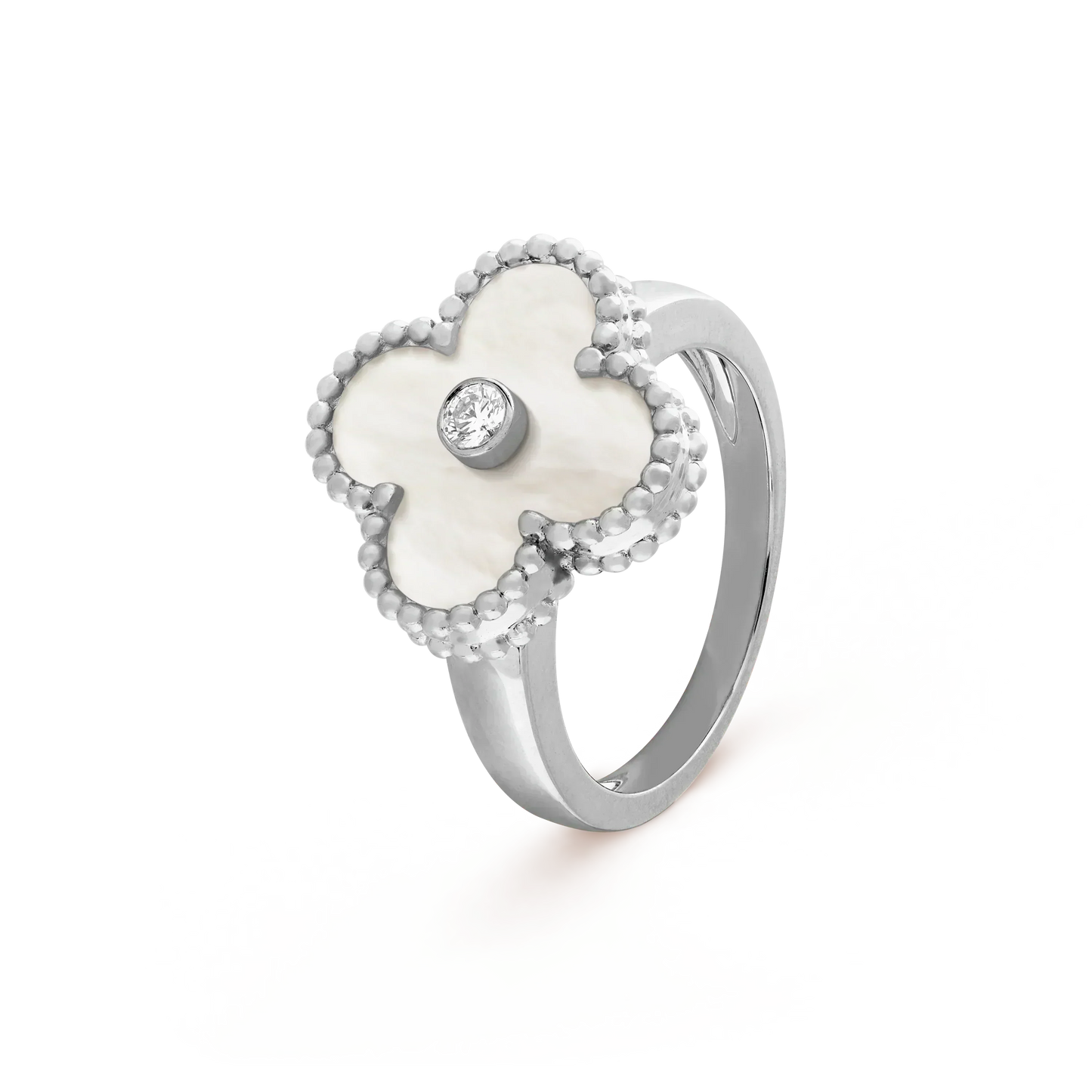 [ROYAL]CLOVER SILVER MOP DIAMOND RING