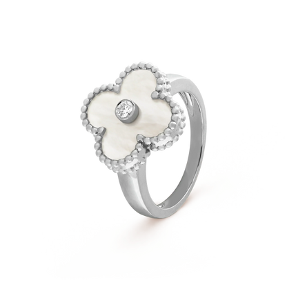 [ROYAL]CLOVER SILVER MOP DIAMOND RING