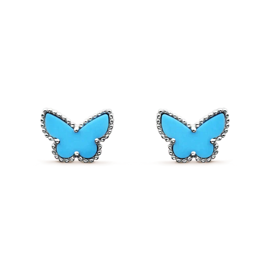 [ROYAL]BUTTERFLY TURQUOISE EARRINGS SILVER