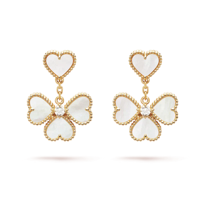 [ROYAL]CLOVER SWEET WHITE MOP EARRINGS