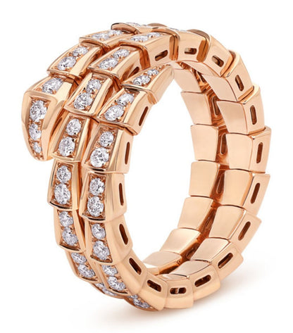 [LUXE]SERPENTI RING ROTGOLD DIAMANT DOPPELREIHIG