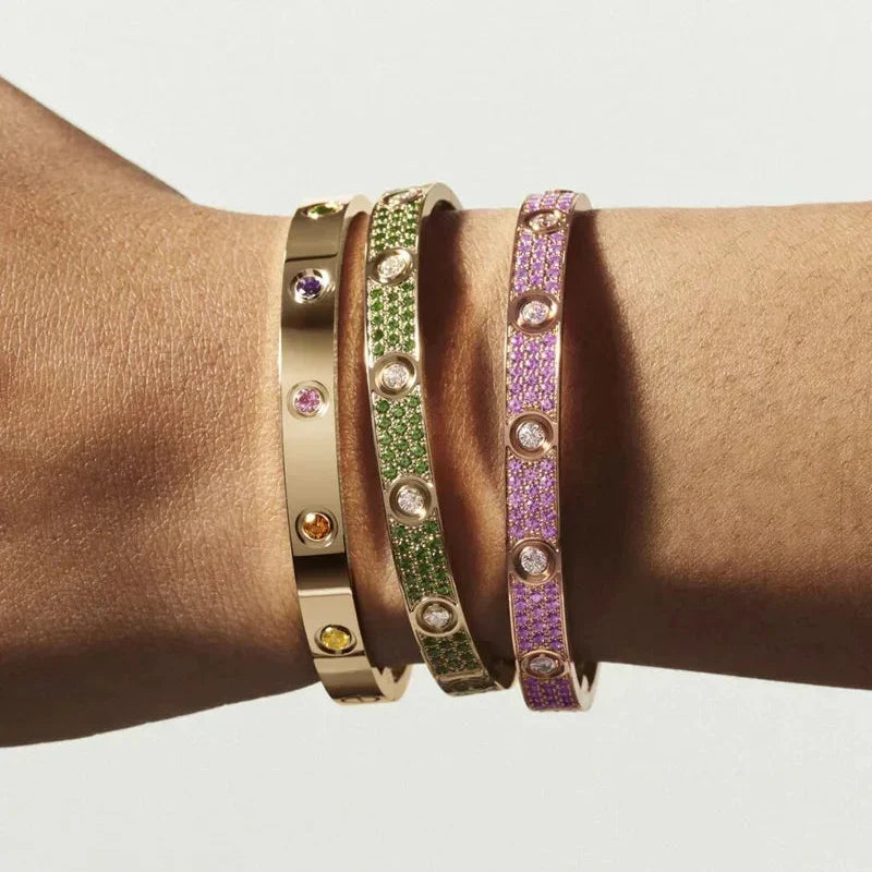[Royal&Vicky]Classic 6.1mm Love Bracelet 10-Diamond Multicolor