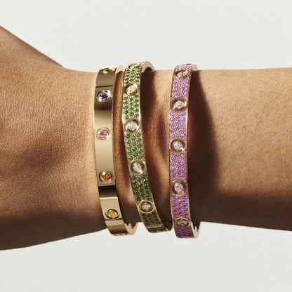 [Royal&Vicky]Classic 6.1mm Love Bracelet 10-Diamond Multicolor
