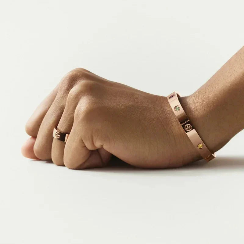 [Royal&Vicky]Classic 6.1mm Love Bracelet 10-Diamond Multicolor