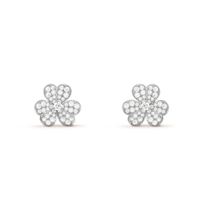 [ROYAL]CLOVER COMOS DIAMOND EARRINGS SILVER