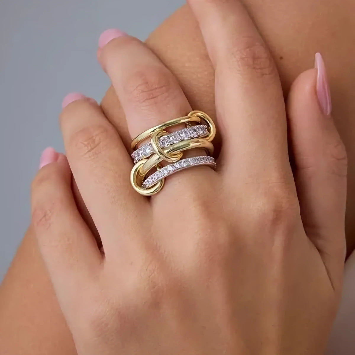 [Royal&Vicky]Juno Stacked Diamond Ring