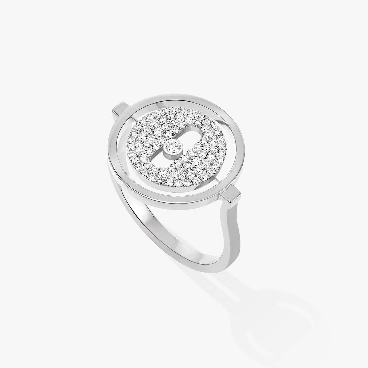 [Royal&Vicky]Lucky Move Paved Silver Diamond Ring