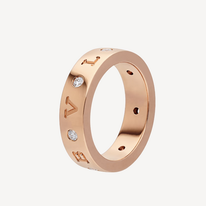 [ROYAL]ZERO 1 ESSENTIAL PINK GOLD BAND WITH DIAMONDS RING