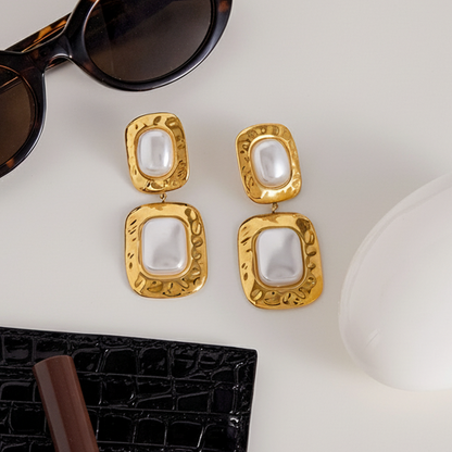 [Royal&Vicky]Trixie Chunky Pearl Drop Earrings