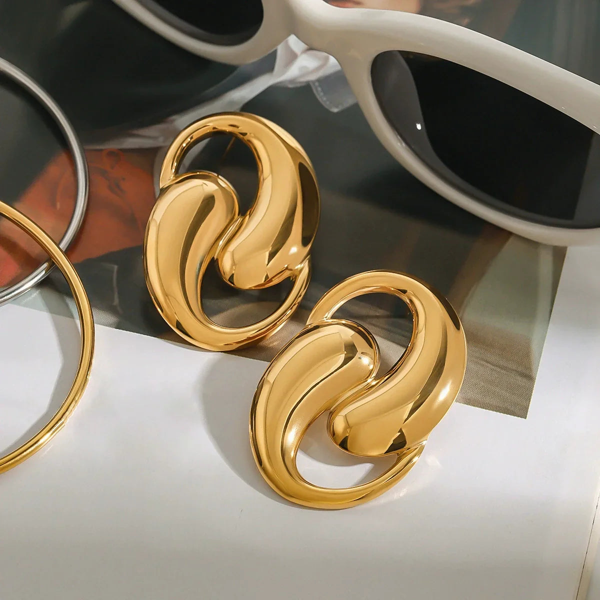 [Royal&Vicky]Dansley Gold-Ohrringe Wassertropfen