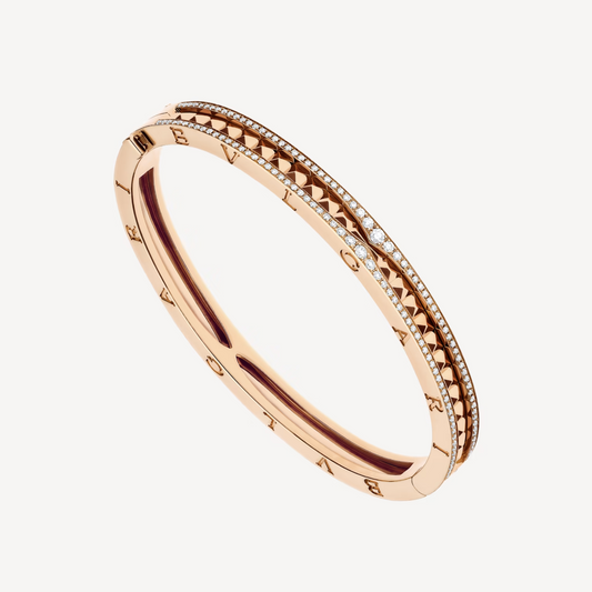 [LUXE]ZERO 1 ARMBAND AUS ROSÉGOLD MIT SPIRALE UND DIAMANTEN