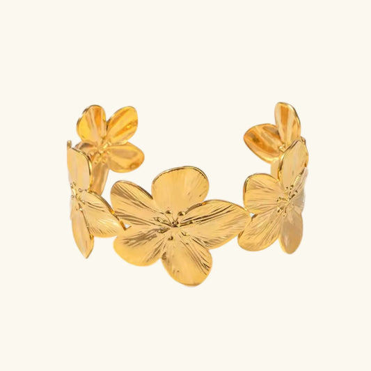 [Royal&Vicky]Ophelie Gold Floral Bangle