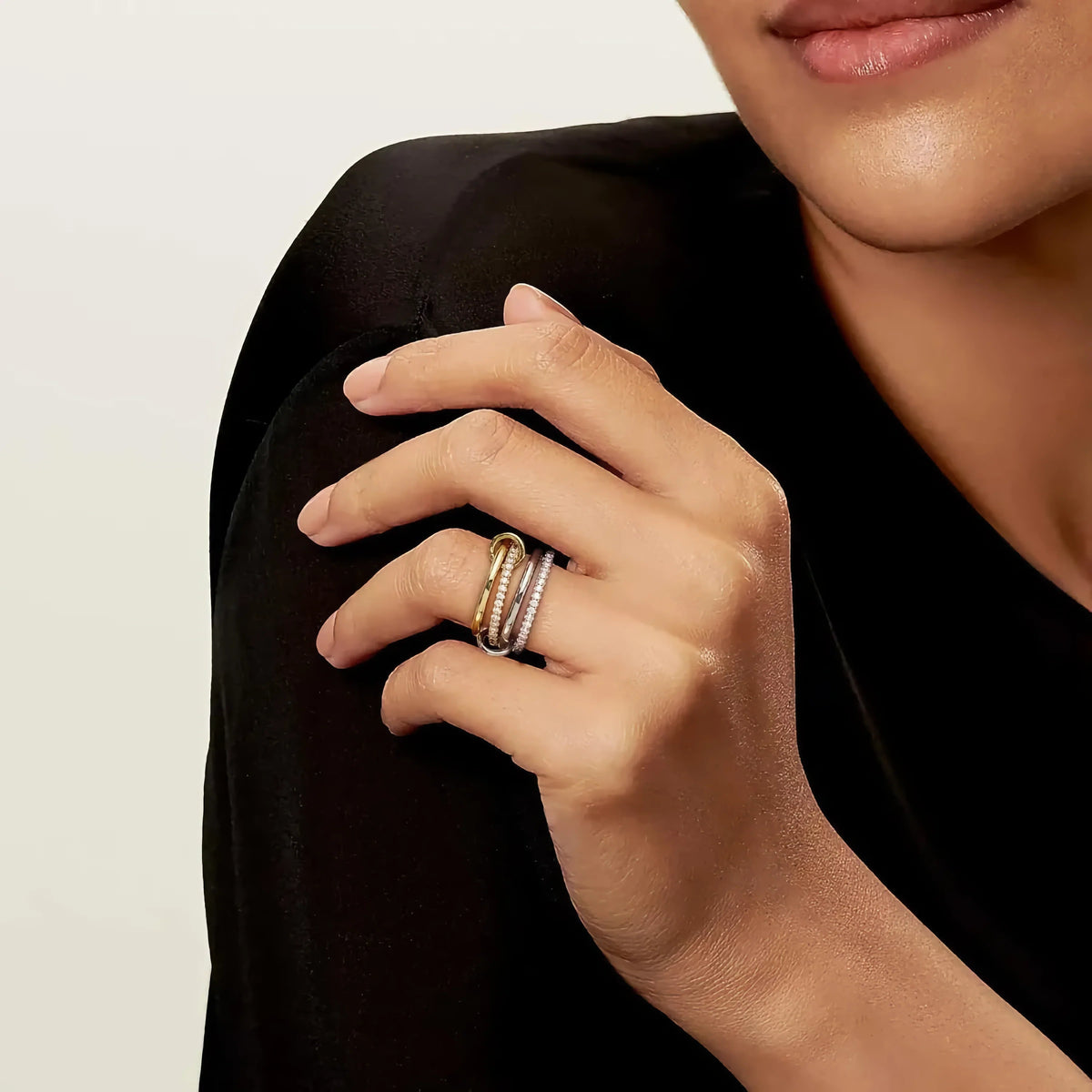 [Royal&Vicky]Ivy Stacked Diamond Ring