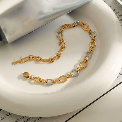 [Royal&Vicky]Addison Two Tone Gold Bracelet