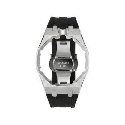 Royal&Vicky Strap Exklusives Stahlgehäuse und Silikonarmband mit Ladeschale