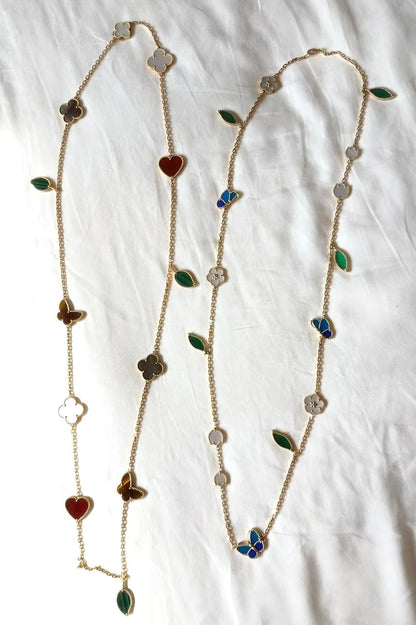 [Royal&Vicky ]LUCKY SPRING GOLD  MOTIFS  NECKLACE