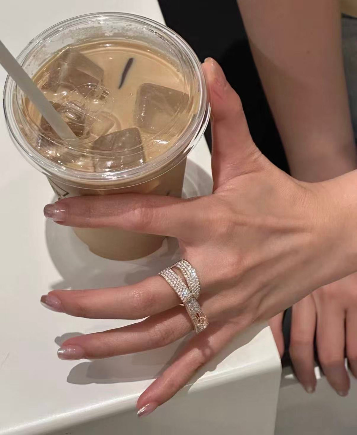 [Royal&Vicky]NEW STYLE FULL CIRCLE DOUBLE DIAMOND RING
