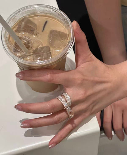 [Royal&Vicky]NEW STYLE FULL CIRCLE DOUBLE DIAMOND RING