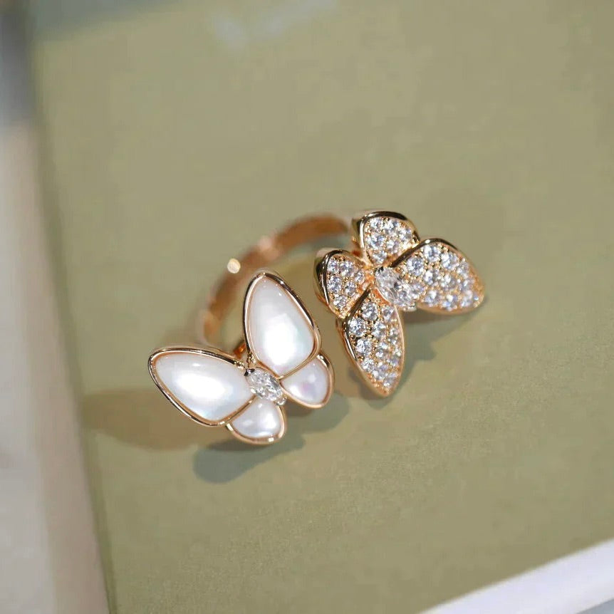 [ROYAL]TWIN BUTTERFLY DIAMOND MOP RING