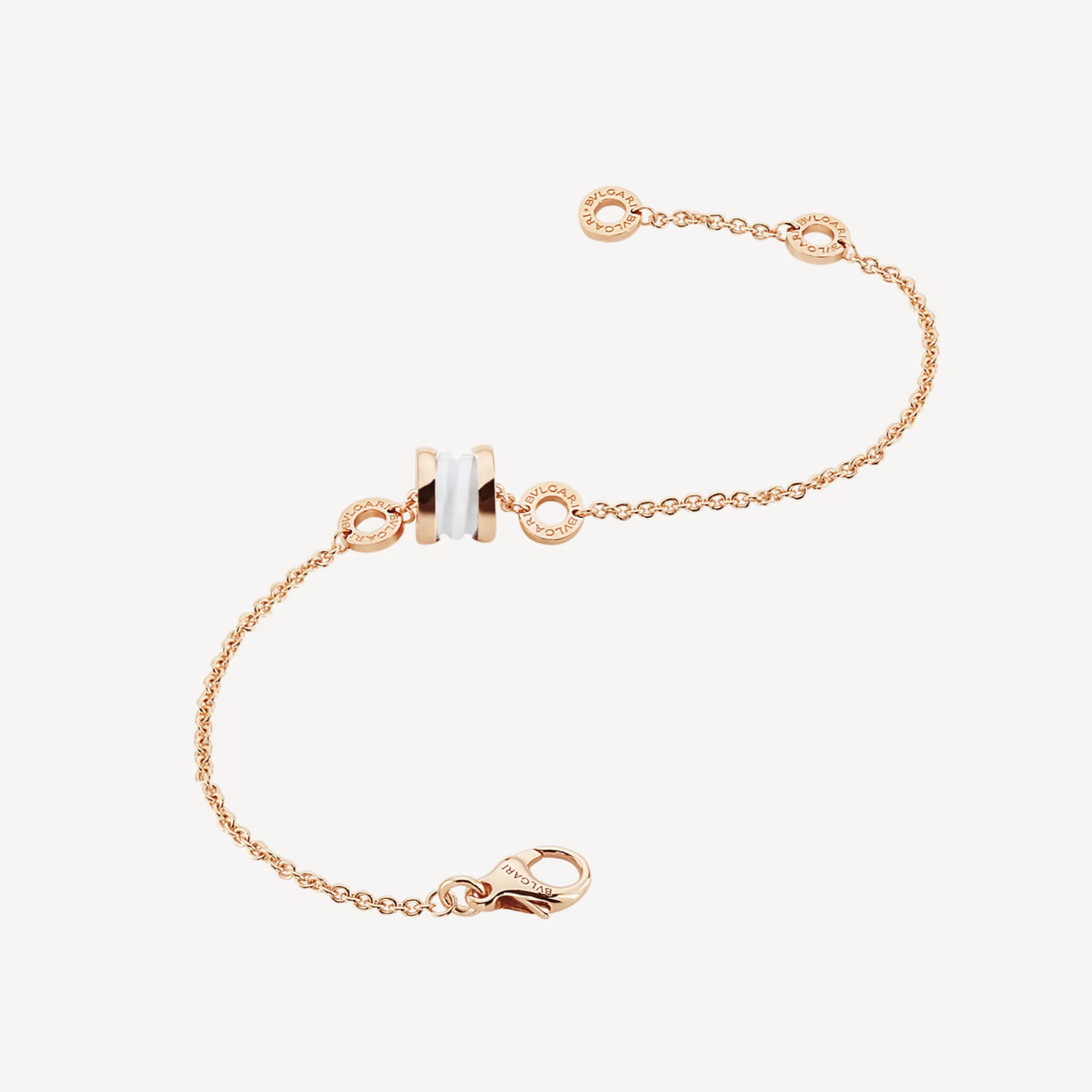 [ROYAL]ZERO 1 SOFT PINK GOLD AND WHITE CERAMIC BRACELET