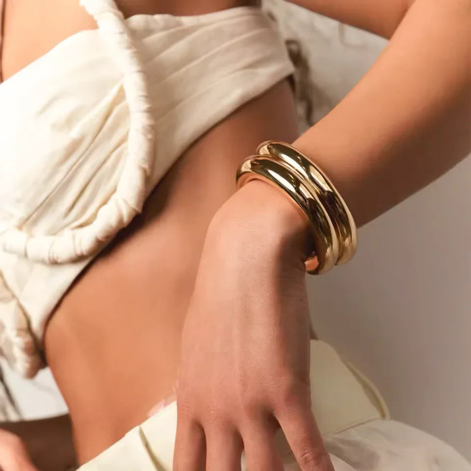 [Royal&Vicky]Lina Smooth Gold Bangle