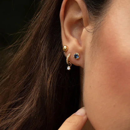 [Royal&Vicky]Blake Reversible Diamond Hoops