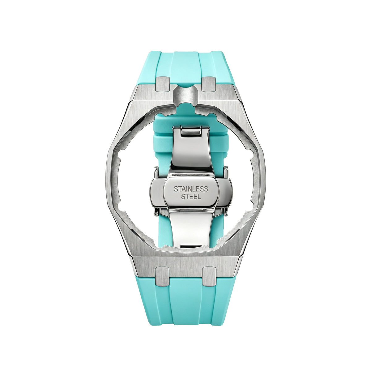 Royal&Vicky Strap Exklusives Stahlgehäuse und Silikonarmband mit Ladeschale