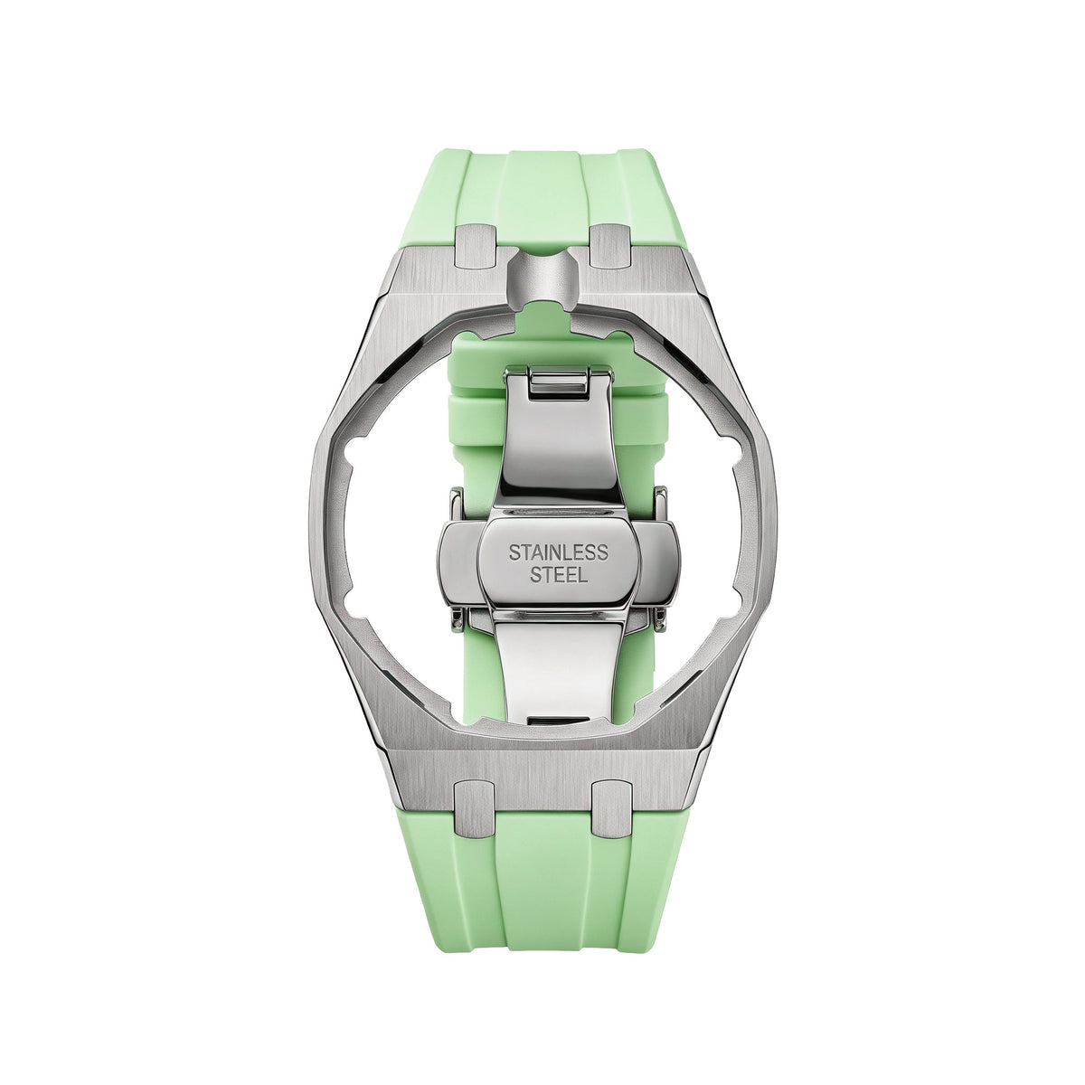 Royal&Vicky Strap Exklusives Stahlgehäuse und Silikonarmband mit Ladeschale