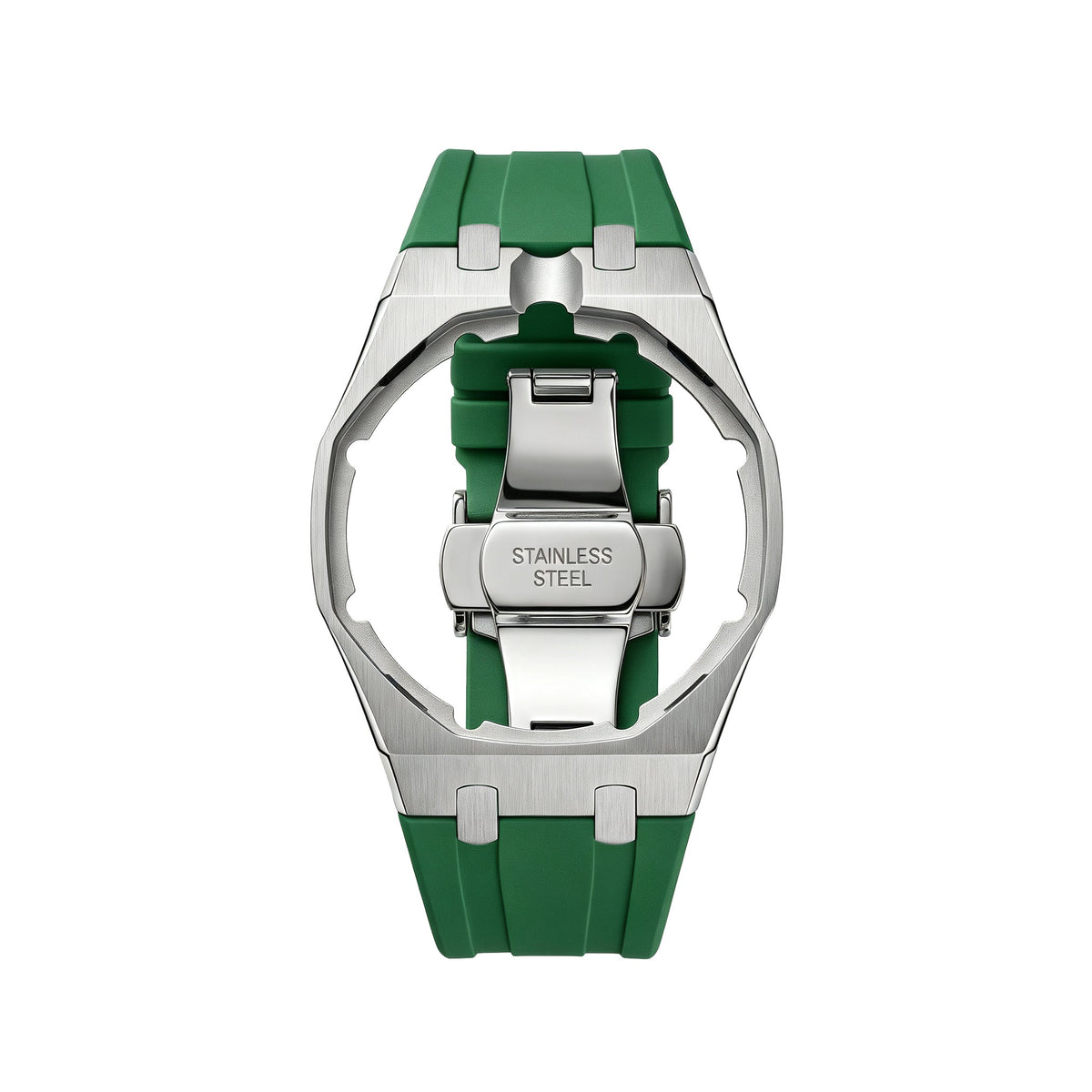 Royal&Vicky Strap Exklusives Stahlgehäuse und Silikonarmband mit Ladeschale