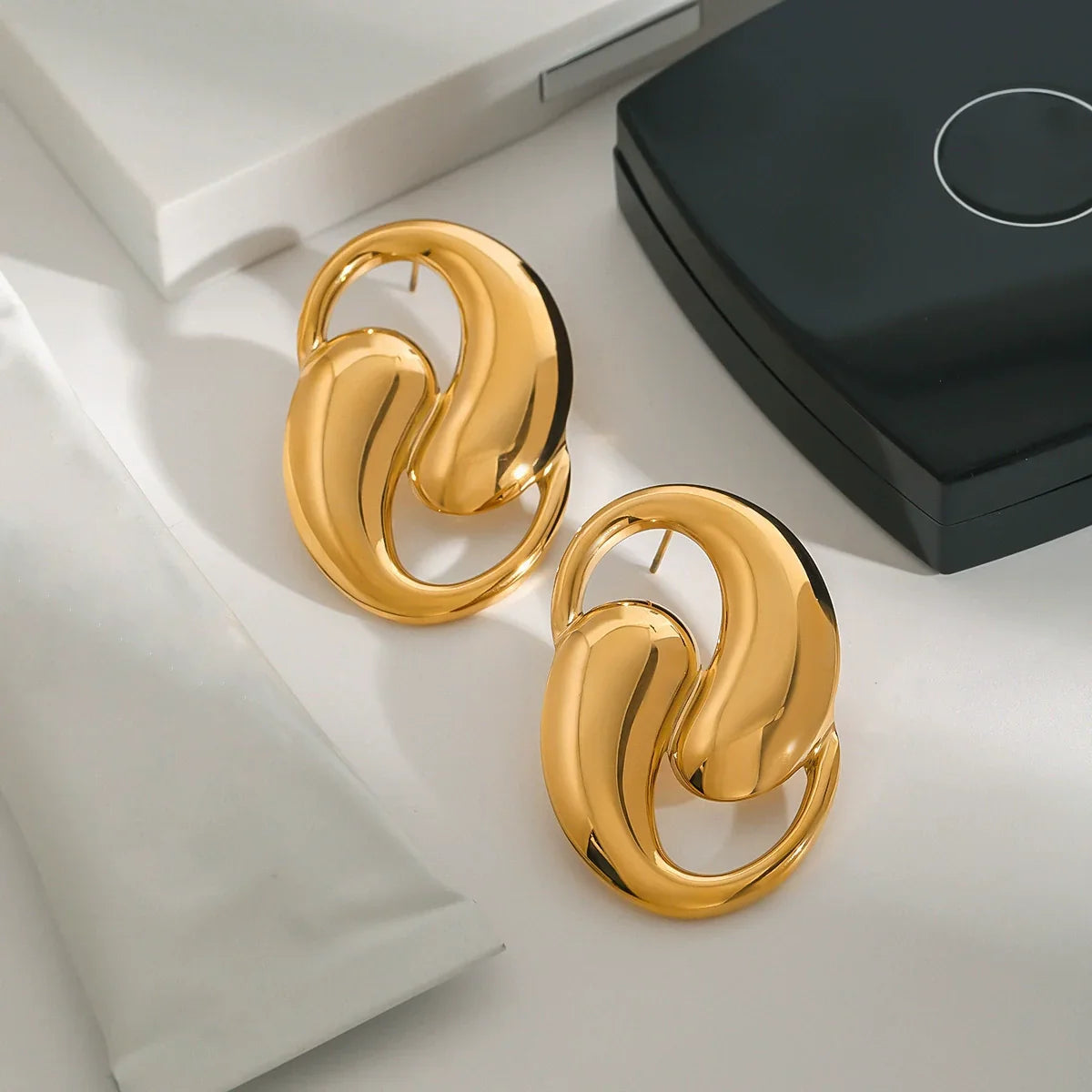 [Royal&Vicky]Dansley Gold-Ohrringe Wassertropfen