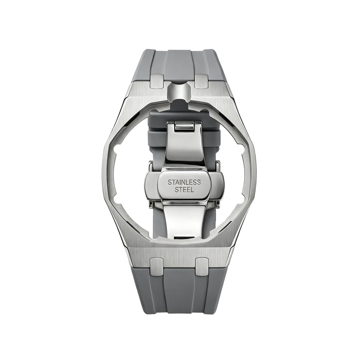 Royal&Vicky Strap Exklusives Stahlgehäuse und Silikonarmband mit Ladeschale