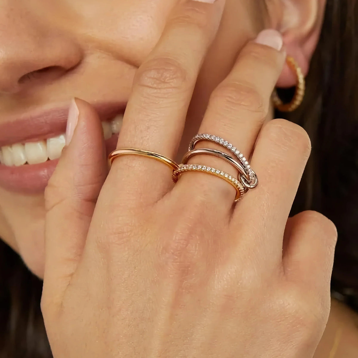 [Royal&Vicky]Ivy Stacked Diamond Ring