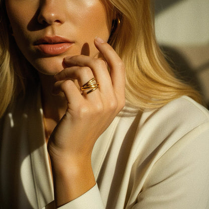 [Royal&Vicky]Shay Zeitgenössischer Goldring
