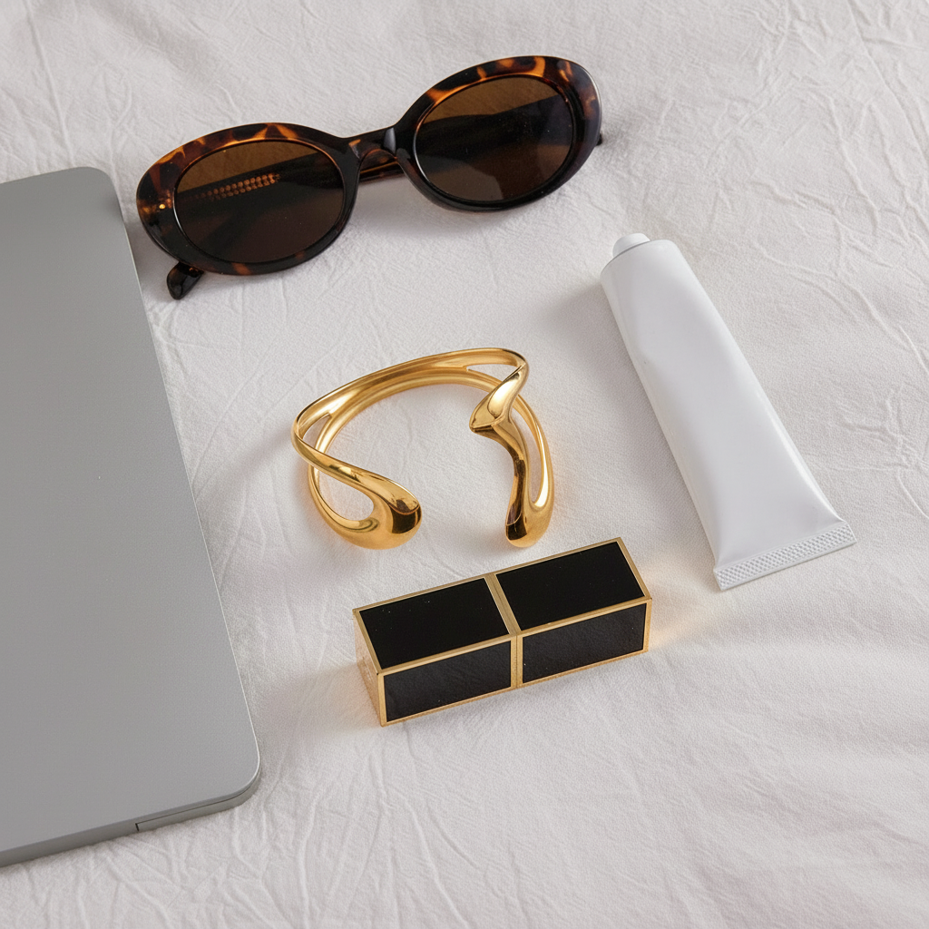 [Royal&Vicky]Lulu Sculpted Gold Bangle